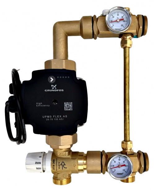 Festwertregelset f/ür Fu/ßbodenheizung mit Pumpe GRUNDFOS Pumpengruppe TOP PREIS