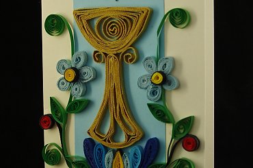 komunia #kartka #kaszubska #quilling #ręcznie robiona #steresa #rumia