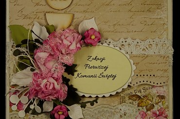 komunia # kartka #ręcznie robiona # steresa #rumia