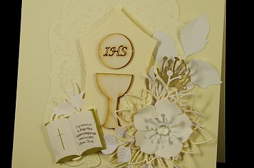 komunia #kartka #ręcznie robiona #steresa #rumia